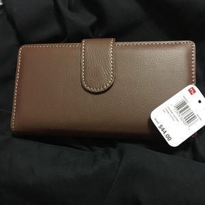 Mundi genuine leather checkbook wallet.
